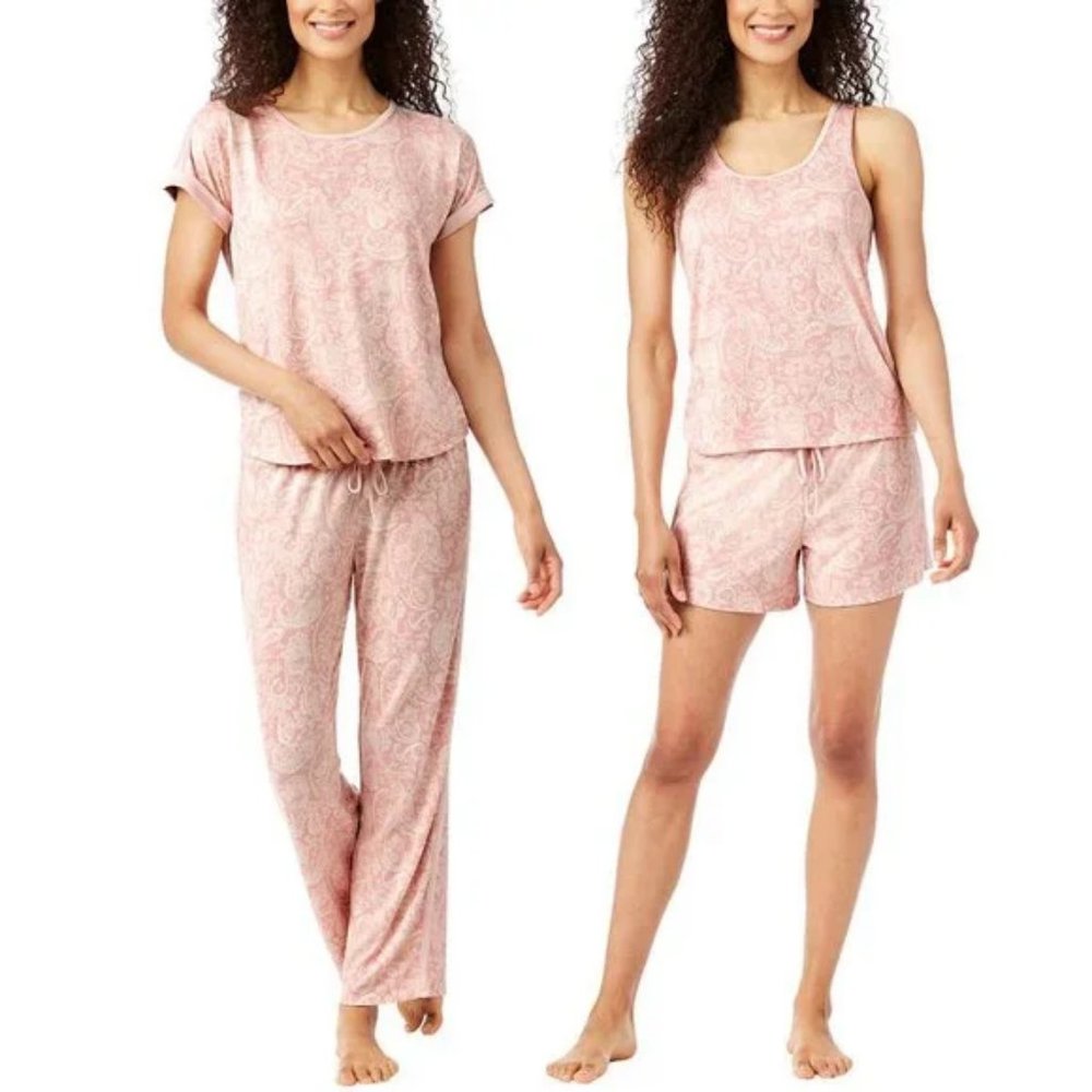 NEW Lucky Brand 4 piece sets Floral soft Hacci Pajama Plus Size PJs Pants 22 24